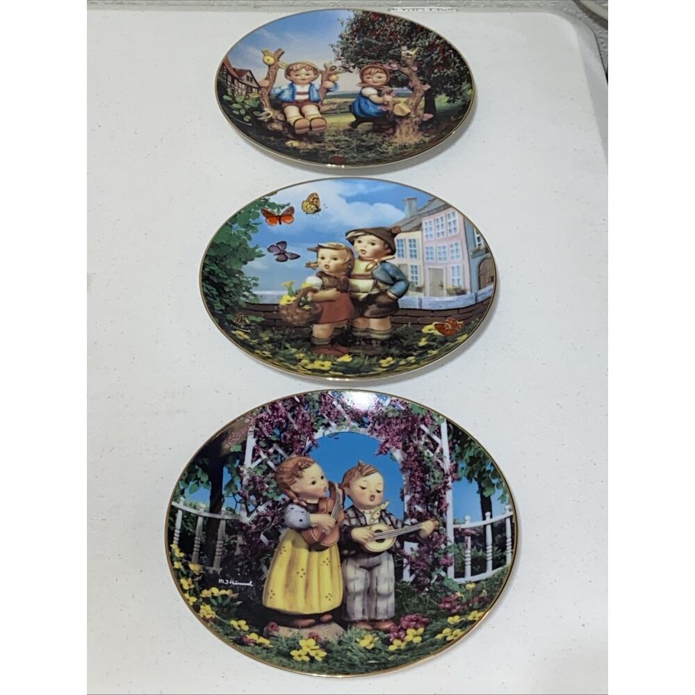 VTG Danbury Mint M.J. Hummel Little Companions Collector Plates Lot Of 3 Limited